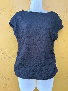 SIMPLY VERA Classic Textured Crewneck Women's Top - Black